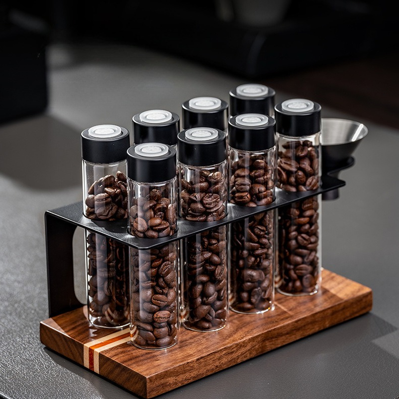 Commercial Kitchen Organiser - JUSTINLAU Glass Coffee Bean Storage Jars