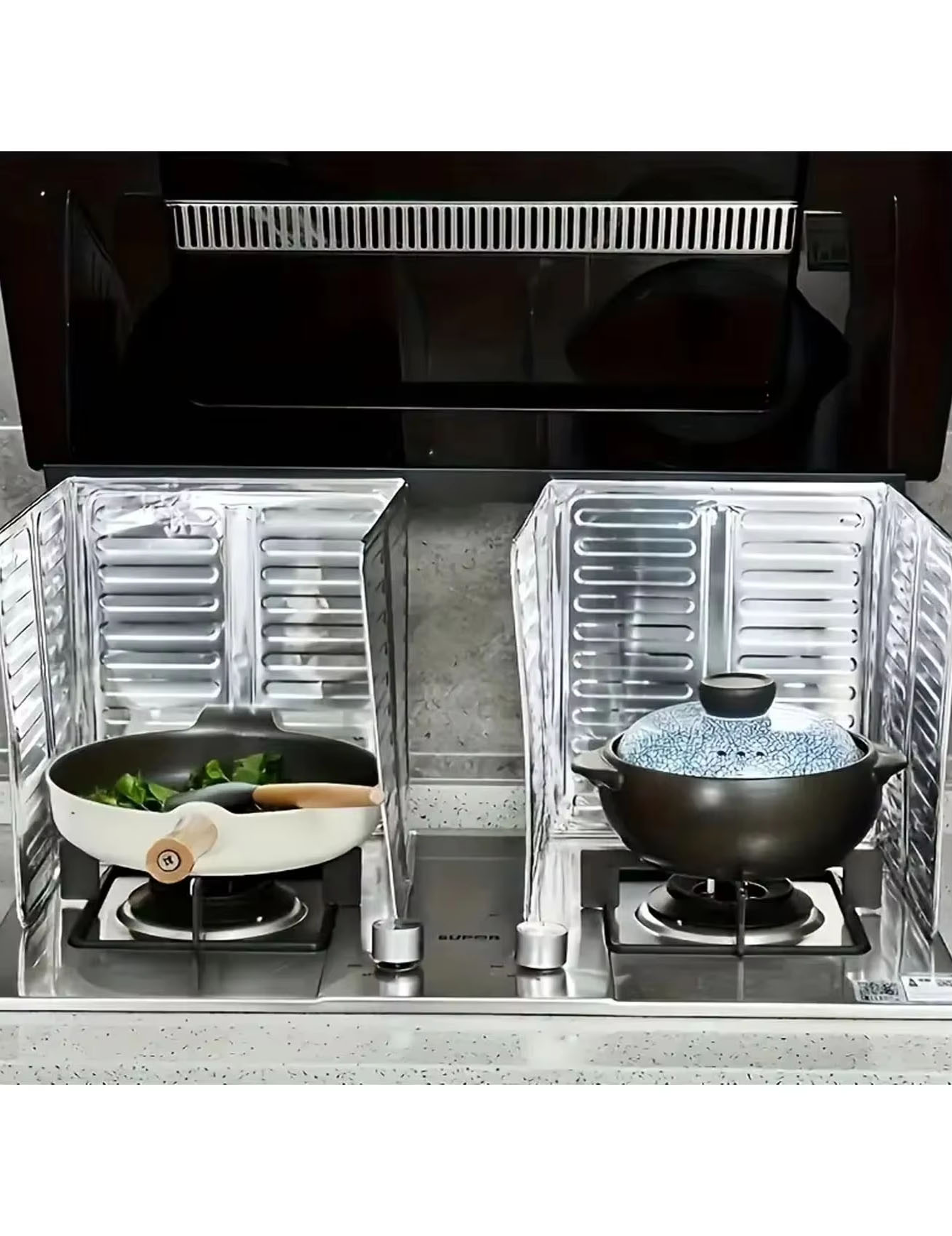 Commercial Kitchen Burner - 3PCS Kitchen Oil Baffle, Stove Oil