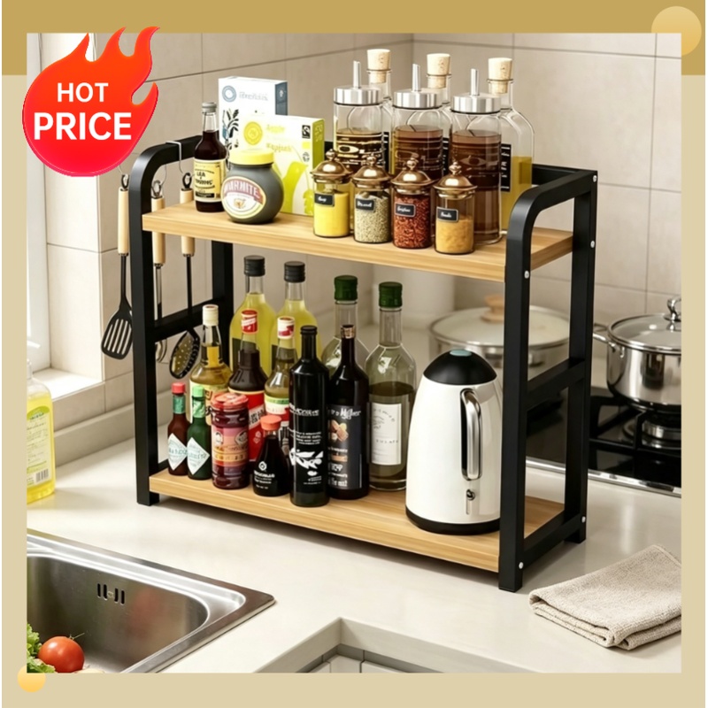 Commercial Kitchen Shelving - 1pc 2-Tier Metal Countertop Shelf -