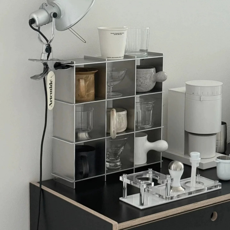 Commercial Kitchen Organiser - Minimalist Aluminum Alloy Countertop Mug Storage