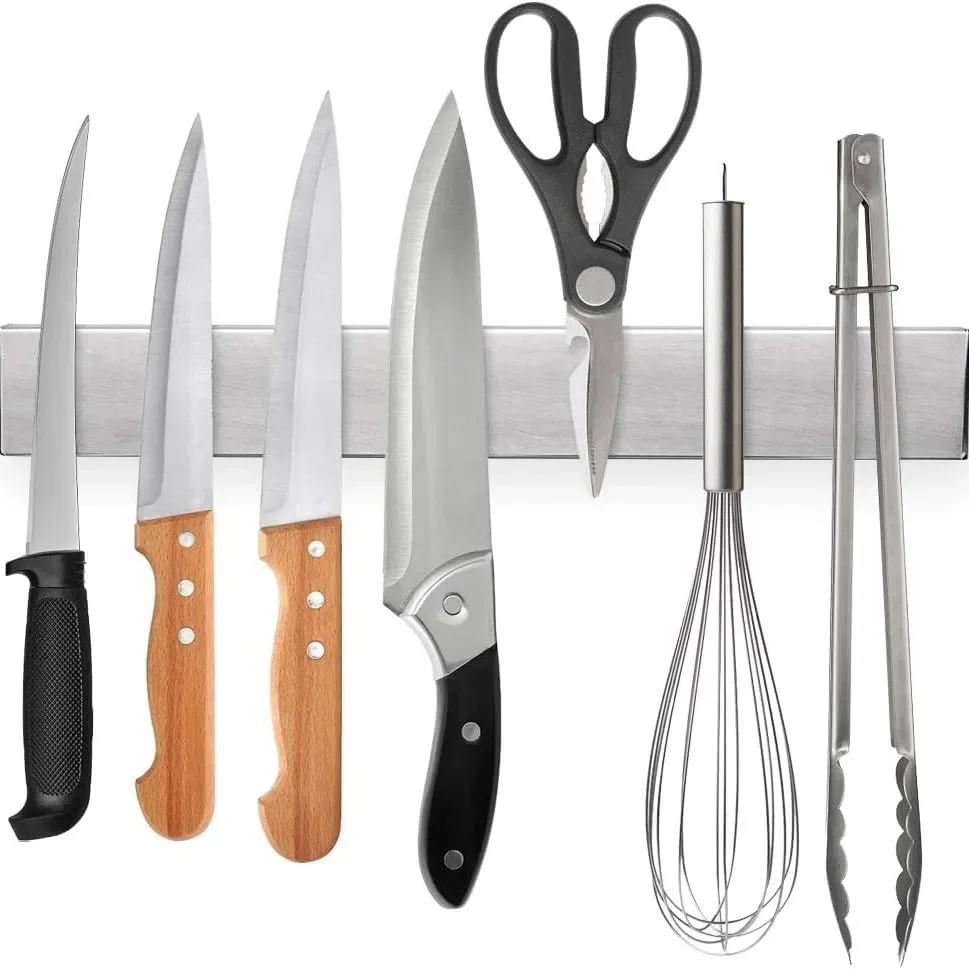 Commercial Kitchen Organiser - 10inch Stainless Steel Knife Stand Magnetic