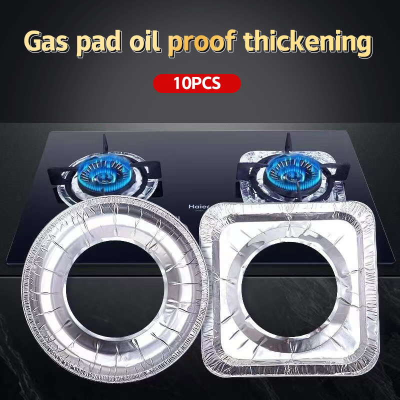 Commercial Kitchen Burner - 10Pcs/set Thickened Aluminum Foil Covers Gas
