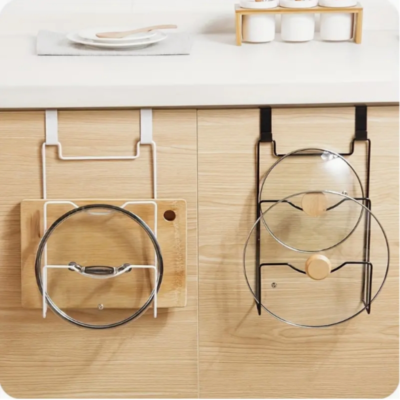 Commercial Kitchen Shelving - Hanging Pot Lid Rack for Cupboard
