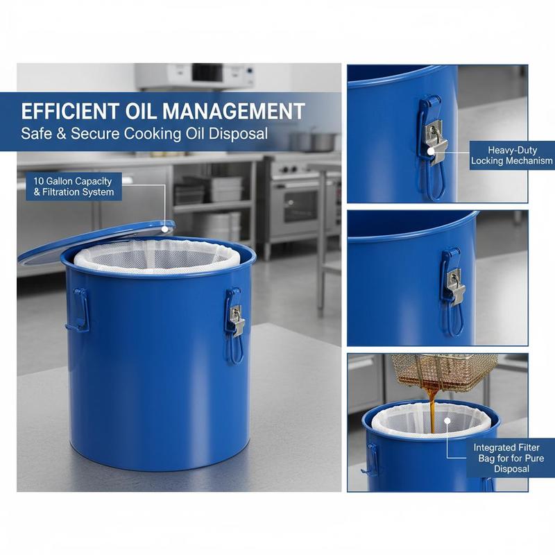 Carbon Steel Oil Disposal Cont - Commercial Kitchen Oil Disposal recension och pris