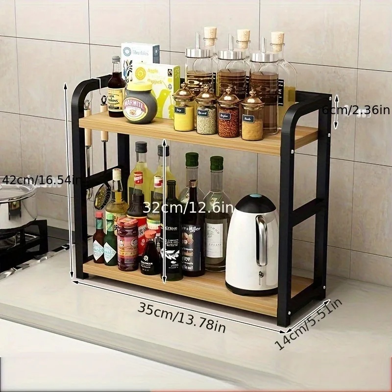 1pc 2-Tier Metal Countertop Sh - Commercial Kitchen Shelving recension och pris