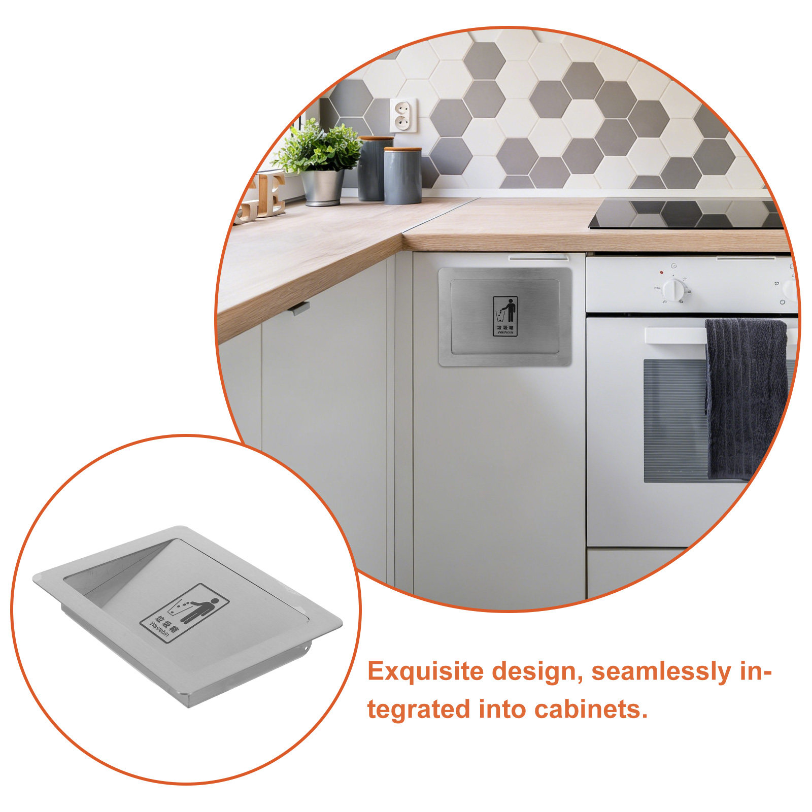 Recessed Trash Chute Lid Stain - Commercial Kitchen Wall Covering recension och pris