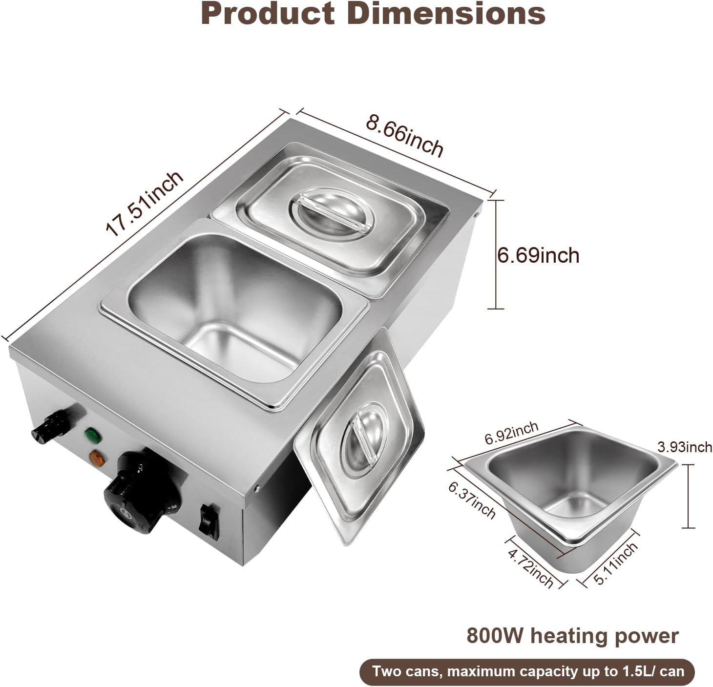 TWISTER.CK 1200W Chocolate Mel - Commercial Kitchen Warmer recension och pris