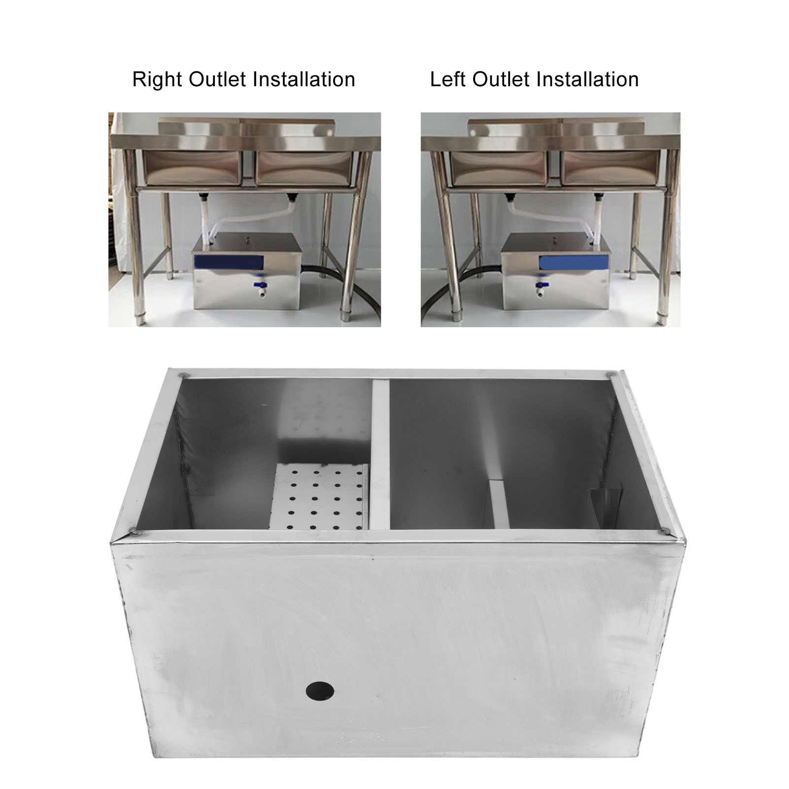 400x250x230mm Stainless Steel  - Commercial Kitchen Grease Interceptor recension och pris