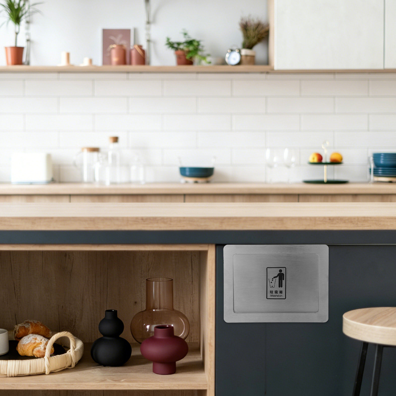 Recessed Trash Chute Lid Stain - Commercial Kitchen Wall Covering recension och pris