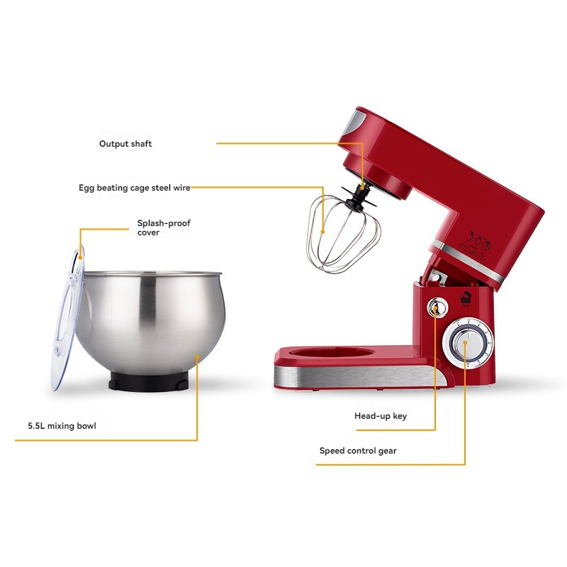 6-Speed Electric Stand Mixer S - Commercial Kitchen Mixers Dough Mixer recension och pris